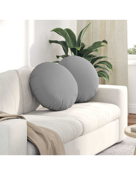 Cuscini per Seduta 2 pcs Grigio Nuvola Ø50 x 19 cm Tessuto