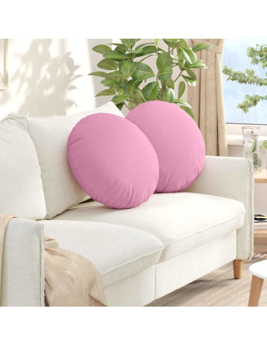 Cuscini per Seduta 2 pcs Rosa Ø50 x 19 cm Tessuto