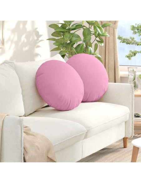Cuscini per Seduta 2 pcs Rosa Ø50 x 19 cm Tessuto