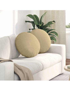 Cuscini per Seduta 2 pcs Grigio Verde Ø 50 cm Tessuto in Cords