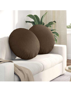 Cuscini per Seduta 2 pcs Marrone Ø60 x 21 cm Tessuto