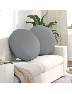 Cuscini per Seduta 2 pcs Grigio chiaro Ø80 x 29 cm Tessuto