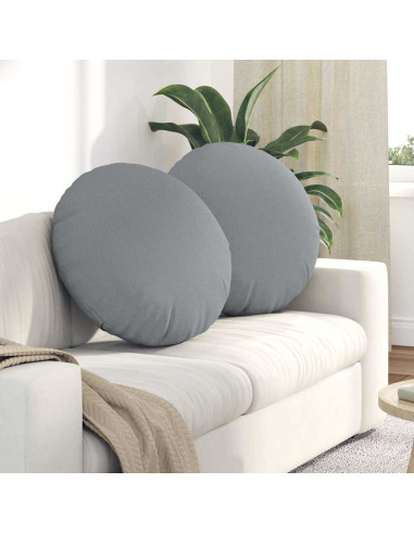 Cuscini per Seduta 2 pcs Grigio chiaro Ø80 x 29 cm Tessuto