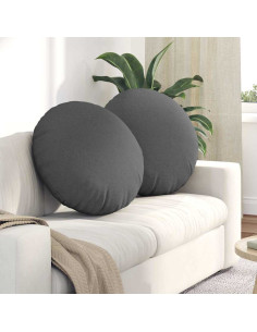 Cuscini per Seduta 2 pcs Grigio scuro Ø80 x 29 cm Tessuto