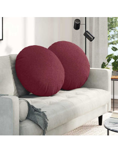 Cuscini per Seduta 2 pcs Rosso Vino Ø80 x 29 cm Tessuto