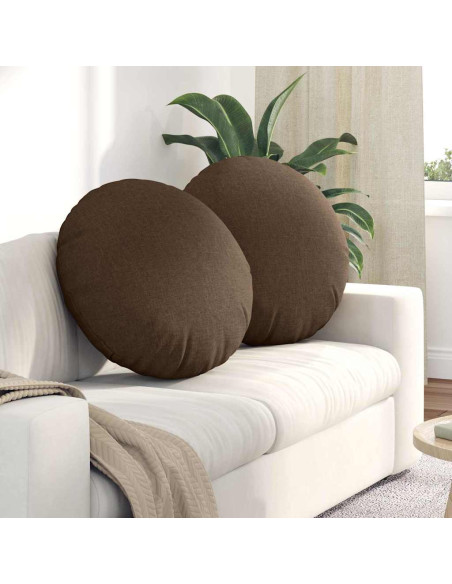 Cuscini per Seduta 2 pcs Marrone Ø80 x 29 cm Tessuto