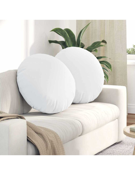 Cuscini per Seduta 2 pcs Bianco Ø80 x 29 cm Tessuto