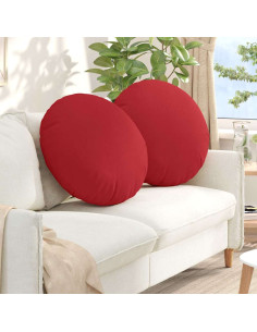 Cuscini per Seduta 2 pcs Rosso Ø80 x 29 cm Tessuto