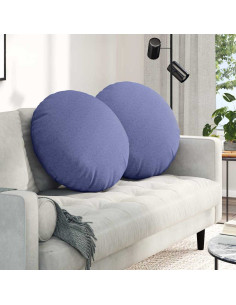 Cuscini per Seduta 2 pcs Blu jeans Ø80 x 29 cm Tessuto