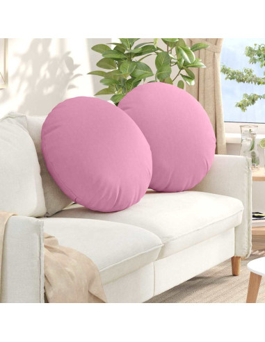 Cuscini per Seduta 2 pcs Rosa Ø80 x 29 cm Tessuto