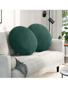 Cuscini per Seduta 2 pcs Verde Scuro Ø 80 x 29 cm Velluto