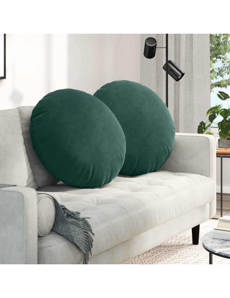 Cuscini per Seduta 2 pcs Verde Scuro Ø 80 x 29 cm Velluto