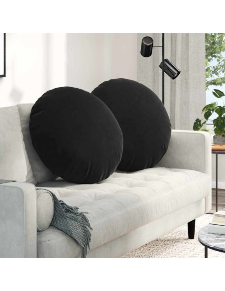 Cuscini per Seduta 2 pcs Nero Ø 80 x 29 cm Velluto