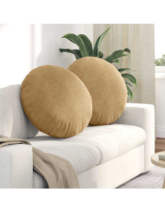 Cuscini per Seduta 2 pcs Marrone Ø 80 x 29 cm Velluto