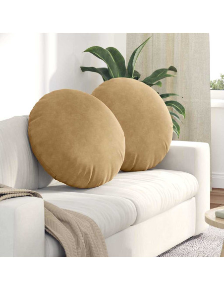 Cuscini per Seduta 2 pcs Marrone Ø 80 x 29 cm Velluto