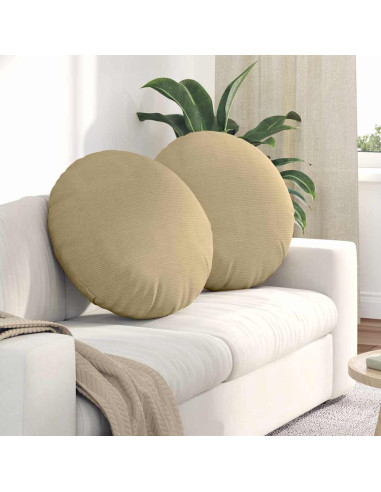 Cuscini per Seduta 2 pcs Grigio Verde Ø 80 cm Tessuto in Cords