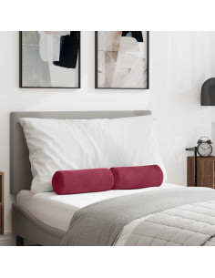 Cuscini a rullo 2 pcs Rosso Vino Ø 15 x 40 cm Tessuto in Cords