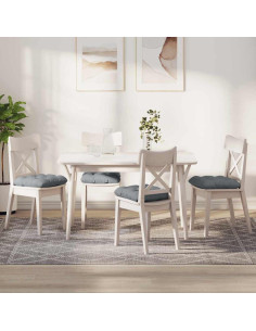 Cuscini per Seduta 4 pcs Grigio chiaro 40 x 40 x 12 cm Tessuto