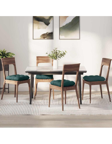 Cuscini per Seduta 4 pcs Verde Scuro 40 x 40 x 12 cm Tessuto