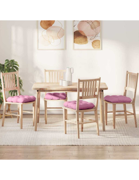 Cuscini per Seduta 4 pcs Rosa 40 x 40 x 12 cm Tessuto
