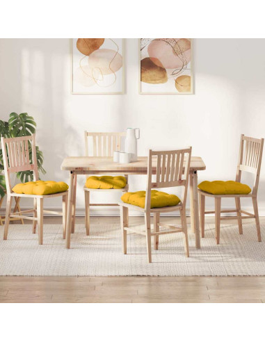 Cuscini per Seduta 4 pcs Giallo Chiaro 40 x 40 cm