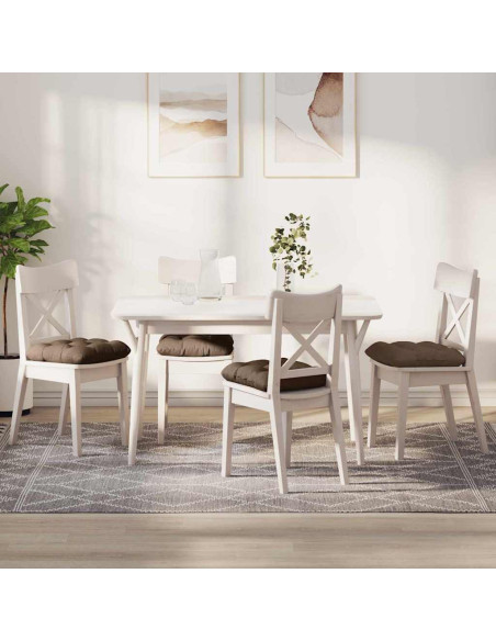Cuscini per Seduta 4 pcs Marrone 45 x 45 x 12 cm Tessuto