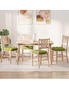 Cuscini per Seduta 4 pcs Verde chiaro 45 x 45 x 12 cm Tessuto