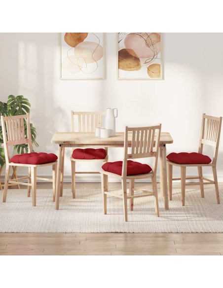 Cuscini per Seduta 4 pcs Rosso 45 x 45 x 12 cm Tessuto
