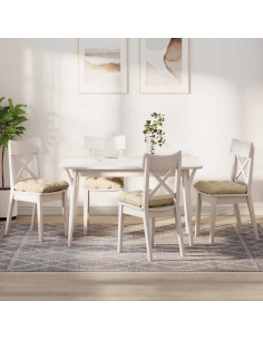 Cuscini per Seduta 4 pcs Crema 45 x 45 cm Tessuto in Microfibra