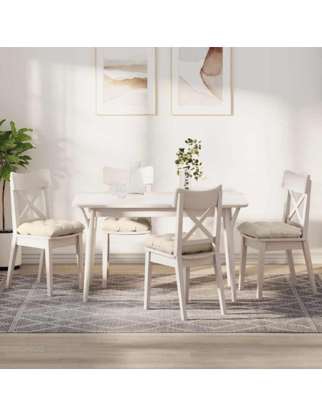 Cuscini per Seduta 4 pcs Crema 45 x 45 cm Tessuto in Cords