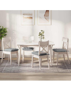 Cuscini per Seduta 4 pcs Grigio chiaro 40 x 40 x 6 cm Tessuto