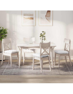 Cuscini per Seduta 4 pcs Bianco 40 x 40 x 6 cm Tessuto