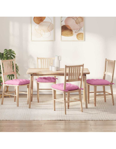 Cuscini per Seduta 4 pcs Rosa 40 x 40 x 6 cm Tessuto