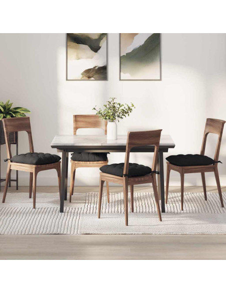 Cuscini per Seduta 4 pcs Nero 40 x 40 x 6 cm Microfibra