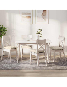 Cuscini per Seduta 4 pcs Crema 40 x 40 x 6 cm Tessuto in Cords