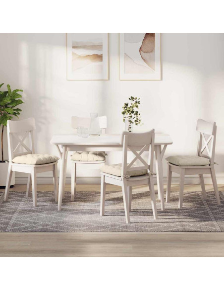 Cuscini per Seduta 4 pcs Crema 40 x 40 x 6 cm Tessuto in Cords