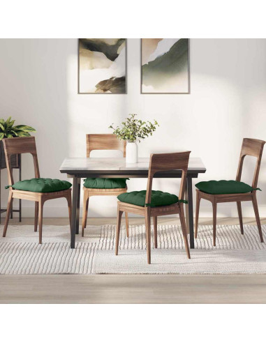 Cuscini per Seduta 4 pcs Verde Scuro 40 x 40 x 6 cm
