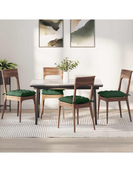 Cuscini per Seduta 4 pcs Verde Scuro 40 x 40 x 6 cm