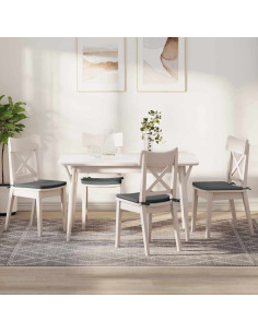 Cuscini per Seduta 4 pcs Grigio scuro 40 x 40 x 3 cm Tessuto