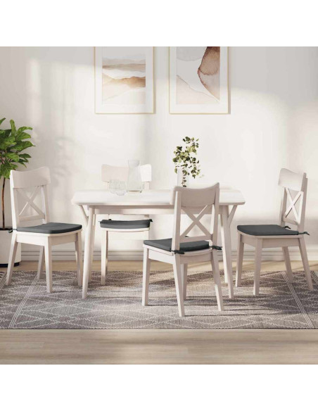Cuscini per Seduta 4 pcs Grigio scuro 40 x 40 x 3 cm Tessuto