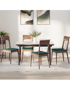 Cuscini per Seduta 4 pcs Verde Scuro 40 x 40 x 3 cm Tessuto