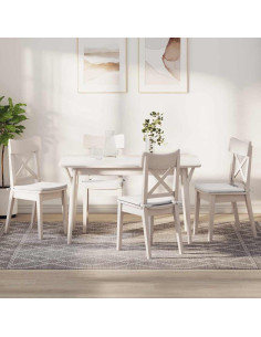 Cuscini per Seduta 4 pcs Bianco 40 x 40 x 3 cm Tessuto