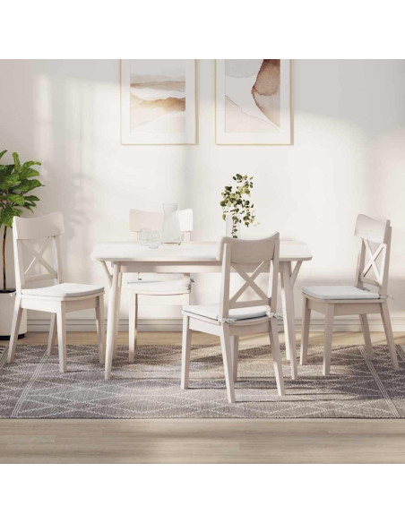 Cuscini per Seduta 4 pcs Bianco 40 x 40 x 3 cm Tessuto