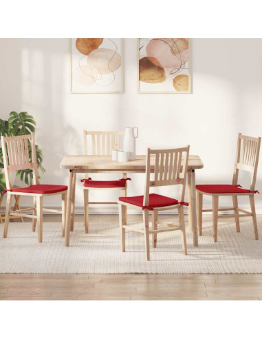 Cuscini per Seduta 4 pcs Rosso 40 x 40 x 3 cm Tessuto