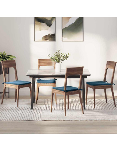 Cuscini per Seduta 4 pcs Blu 40 x 40 x 3 cm Velluto