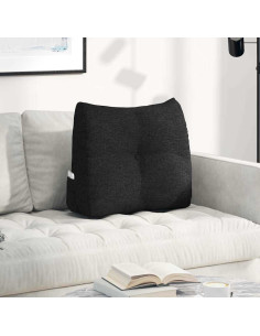 Cuscino per Schiena Nero 60 x 24 x 50 cm Tessuto