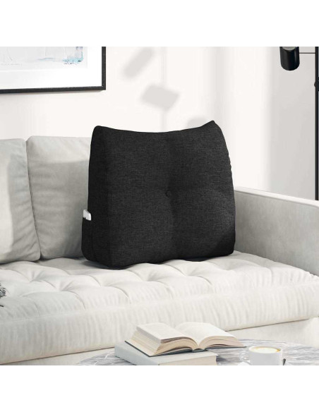 Cuscino per Schiena Nero 60 x 24 x 50 cm Tessuto