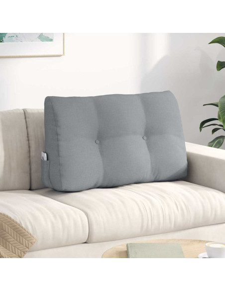 Cuscino per Schiena Grigio chiaro 80 x 24 x 50 cm Tessuto