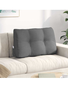 Cuscino per Schiena Grigio scuro 80 x 24 x 50 cm Tessuto