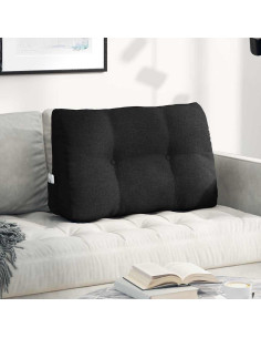 Cuscino per Schiena Nero 80 x 24 x 50 cm Tessuto